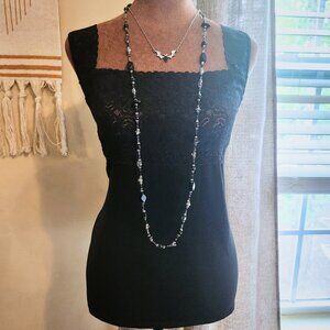 Cato Black Lace Camisole | Stretchy Whimsigoth & Dark Coquette | Size XL